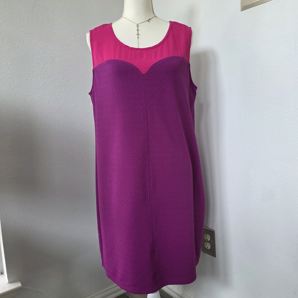 Ambar Vibrant Pink and Purple Sleeveless Dress